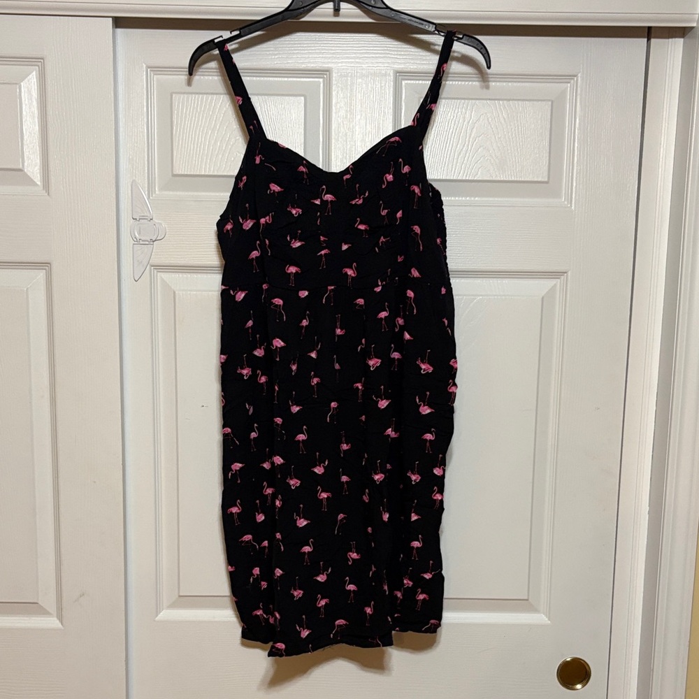 Torrid Black and Pink Flamingo Dress